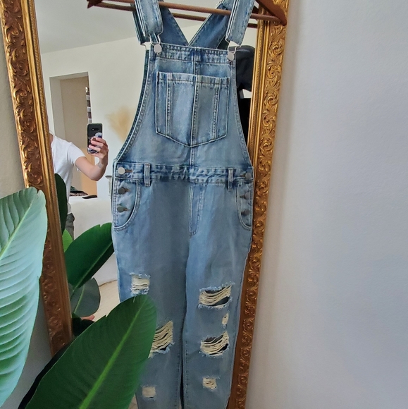 12th Tribe "Runaway Girl" Denim Overalls - Picture 5 of 6